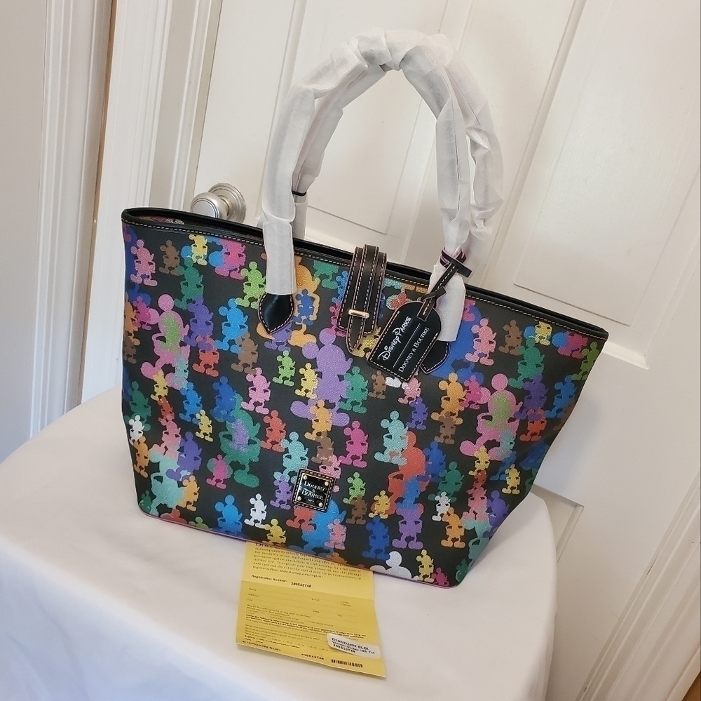 Nwt Disney Dooney & Bourke Mickey Silhouette 10th Anniversary Large Tote